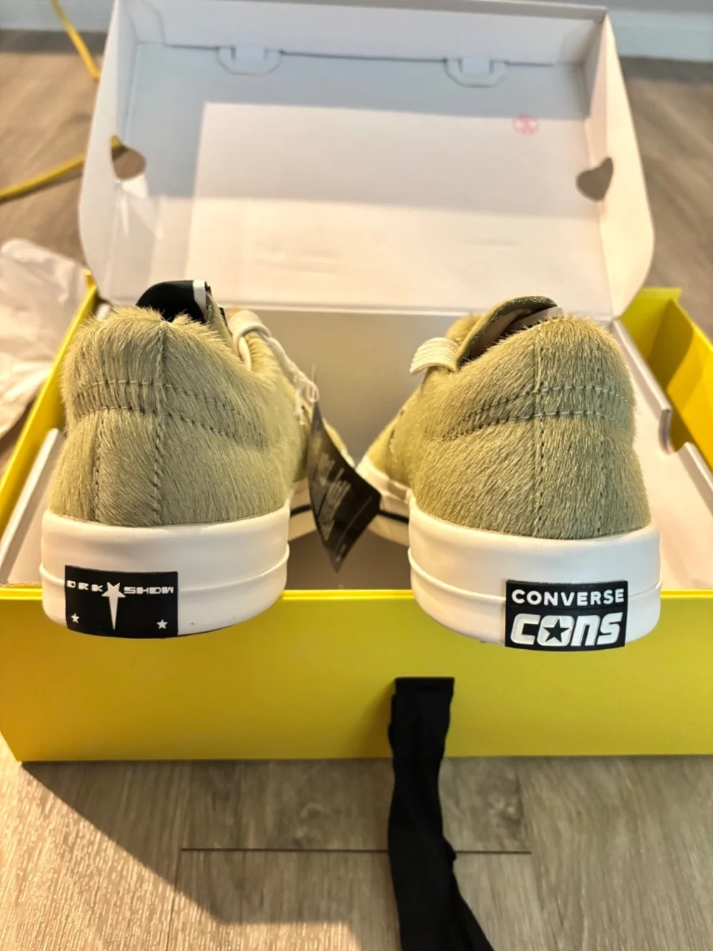 RICK OWENS X Converse DRKSHDW Calf Hair Sneakers